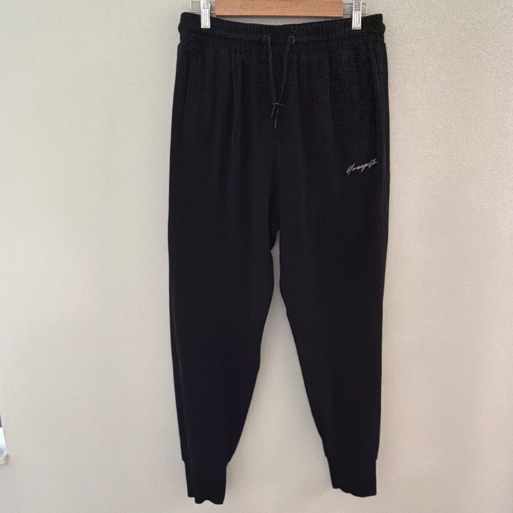 YoungLA 228 Black Joggers Mens Large Tapered Gym Sweatpants Drawstring